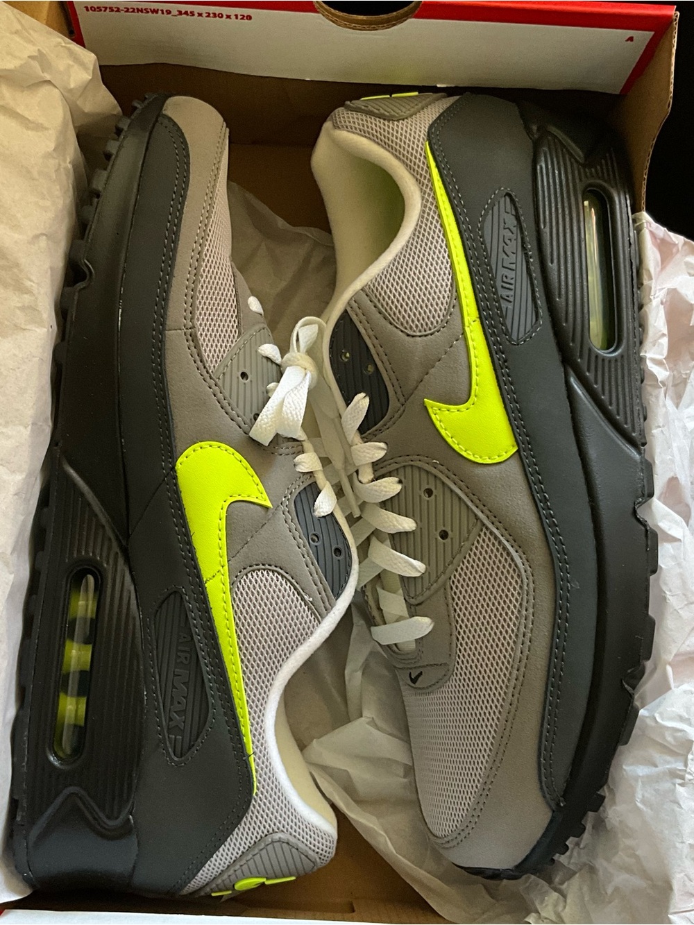 Nike Air Max 90s Mens Size 13 Black Neon